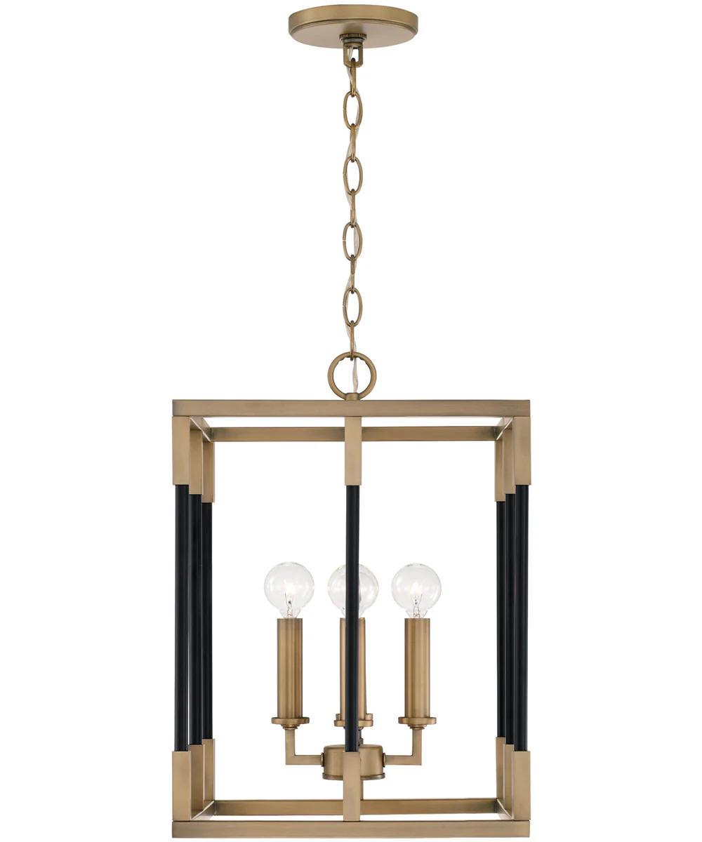 Bleeker 4-Light Foyer Aged Brass and Black