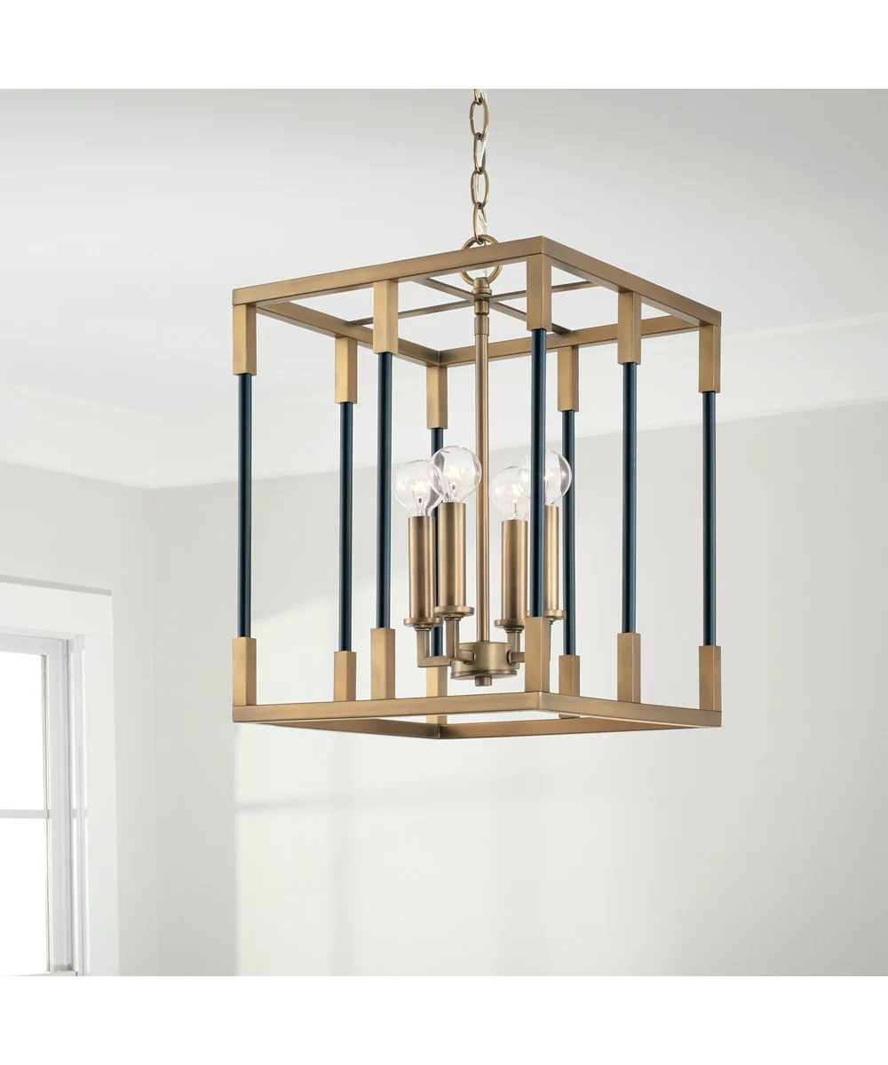 Bleeker 4-Light Foyer Aged Brass and Black - Image 2