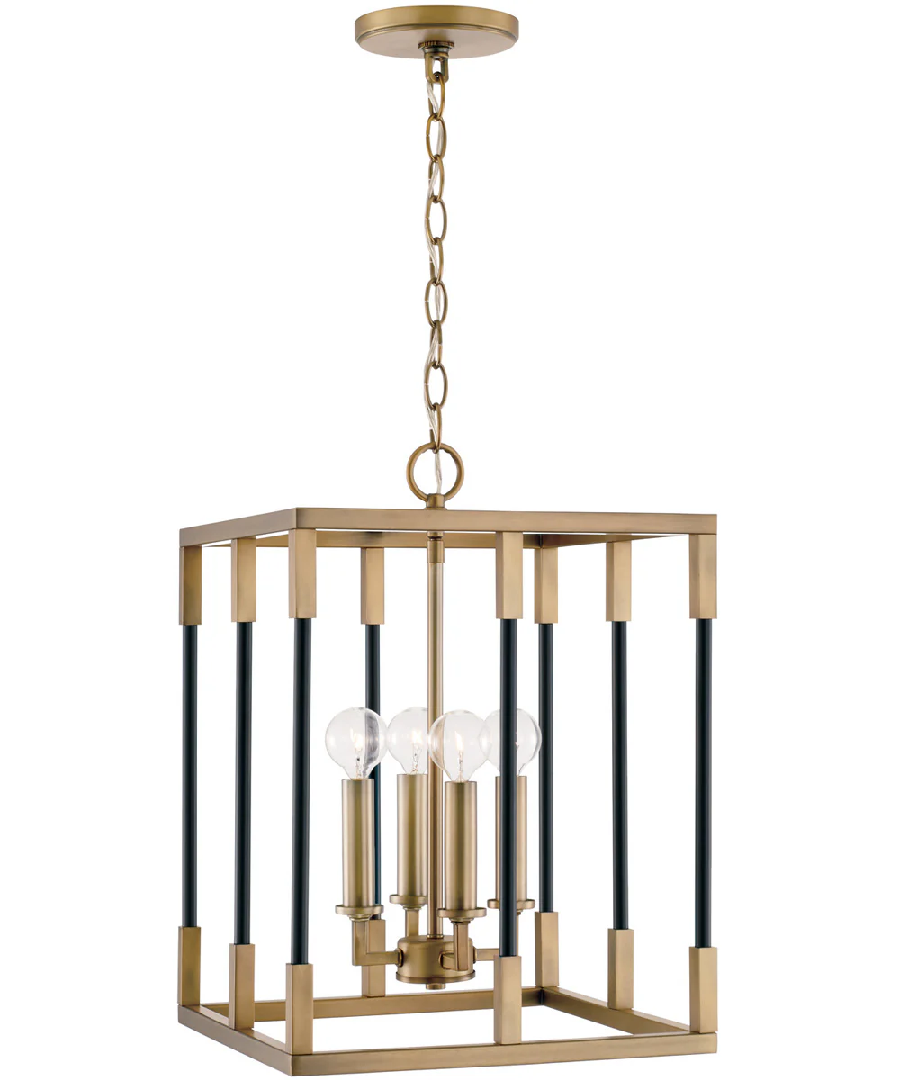 Bleeker 4-Light Foyer Aged Brass and Black - Image 4