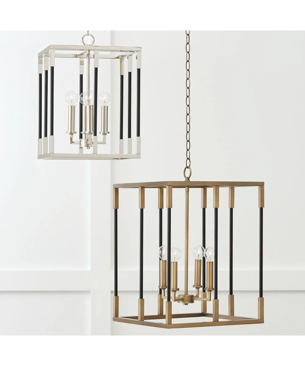 Bleeker 4-Light Foyer Aged Brass and Black - Image 3