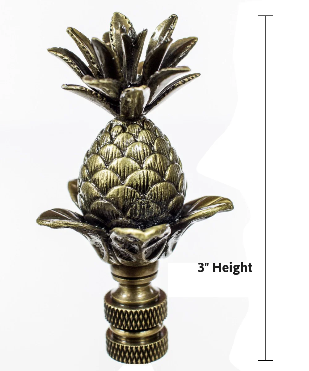Blooming Pineapple Ceiling Fan Pull, 3"h with 12" Antiqued Brass Chain - Image 3