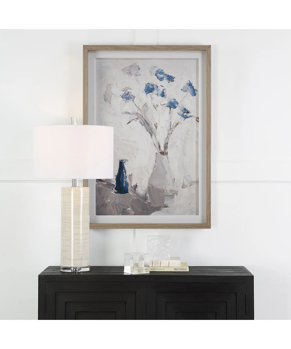 Blue Flowers In Vase Framed Print - Image 2