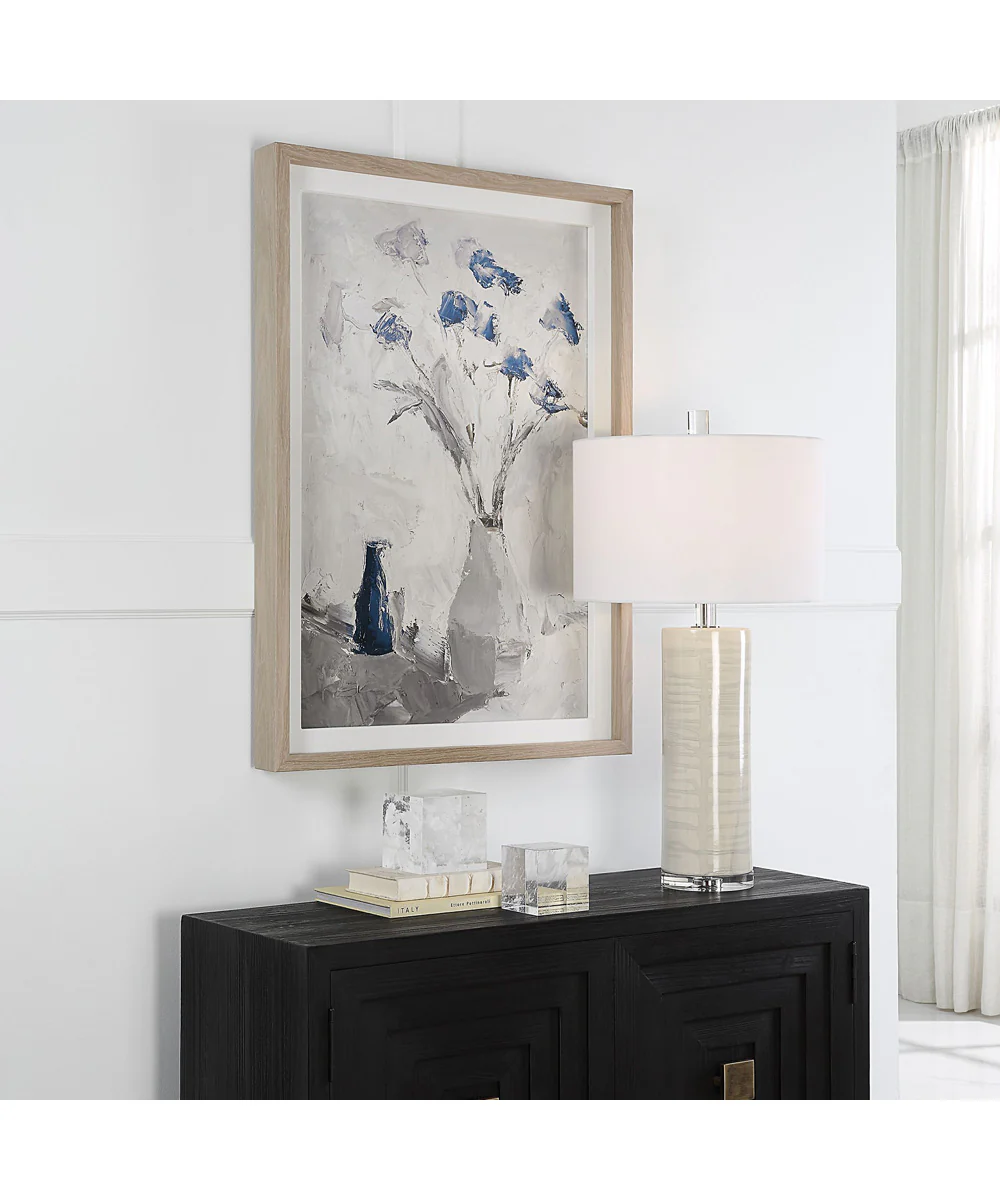 Blue Flowers In Vase Framed Print - Image 3