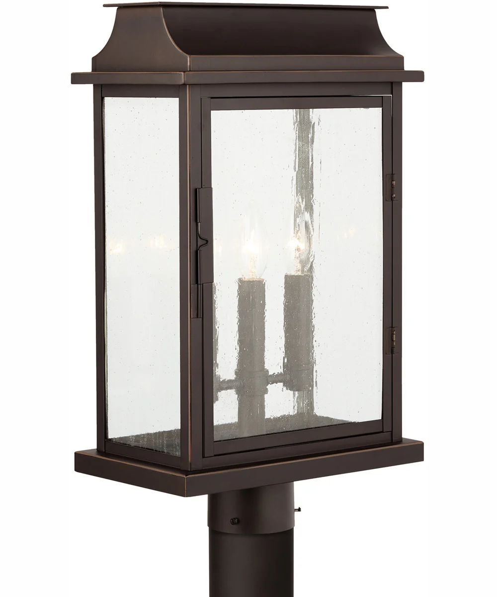 Bolton 3-Light Outdoor Post-Lantern Rain or Shine - Oiled Bronze - Image 3