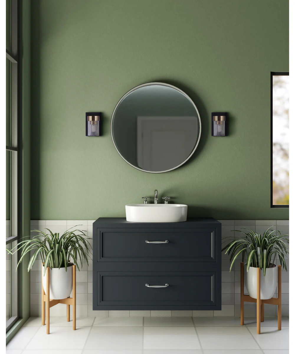 Bond Street 1-Light Lighting Flat Black/Satin Brass - Image 2