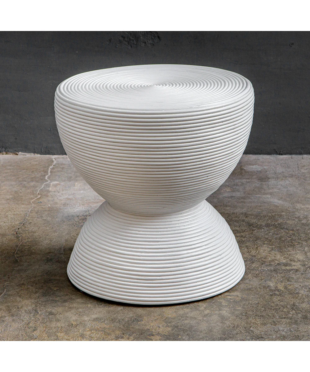Bongo White Rattan Side Table - Image 3