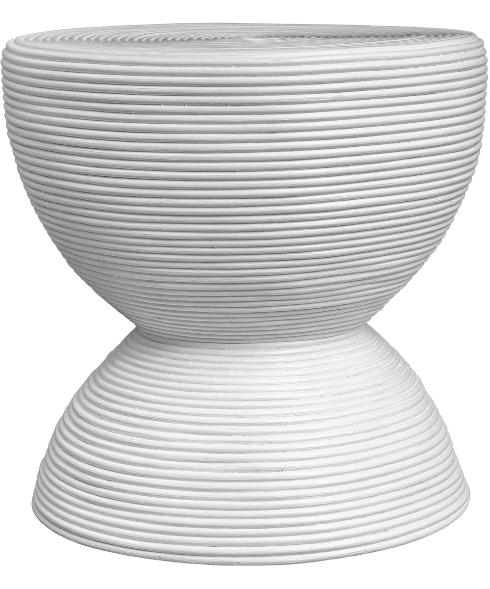 Bongo White Rattan Side Table - Image 4
