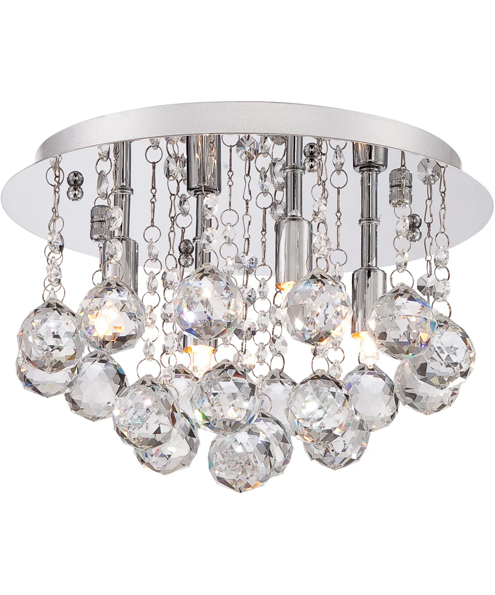 Bordeaux Medium 4-light Flush Mount Polished Chrome - Image 2