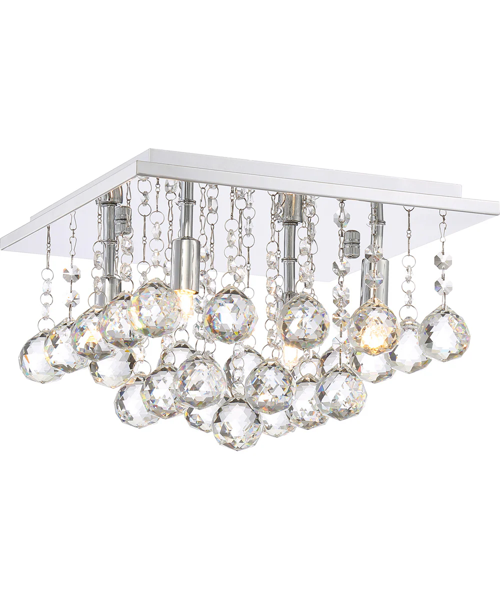 Bordeaux Small 4-light Flush Mount Polished Chrome - Image 2