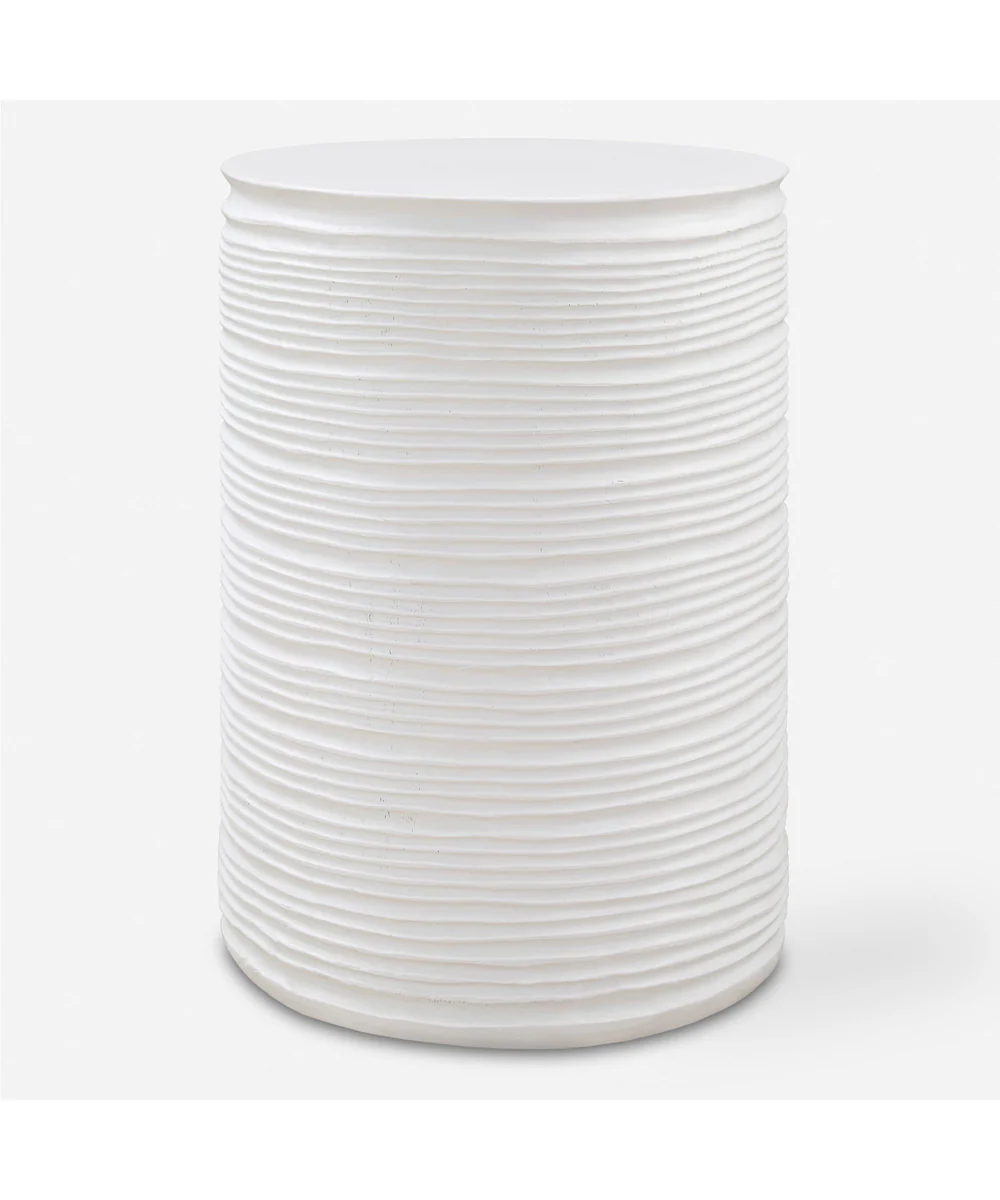 Borderline White Drum Table
