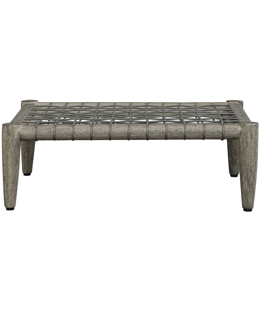 Borneo White Cushion Outdoor Ottoman - Image 3