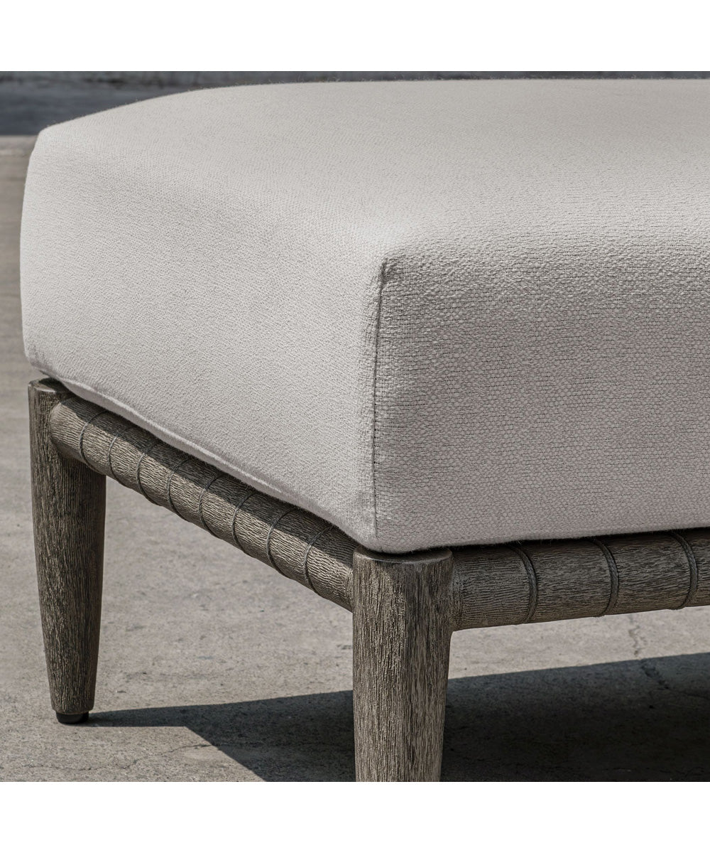 Borneo White Cushion Outdoor Ottoman - Image 4