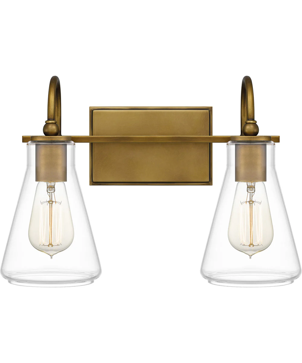 Boyton Medium 2-light Bath Light Weathered Brass