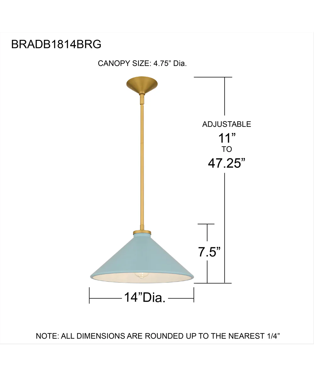Bradbury 1-light Pendant Brushed Gold - Image 4