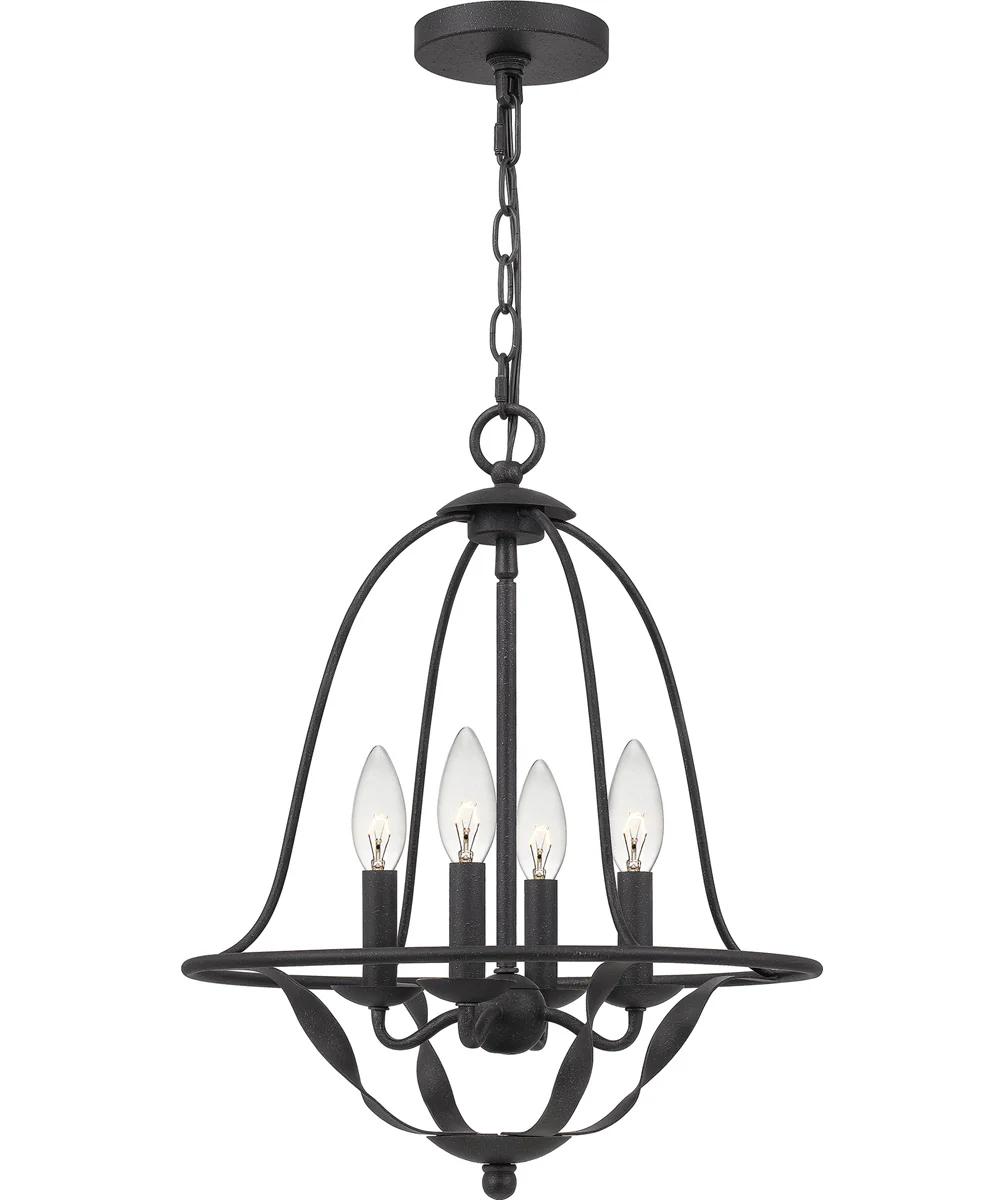 Bradbury 4-light Chandelier Grey Ash