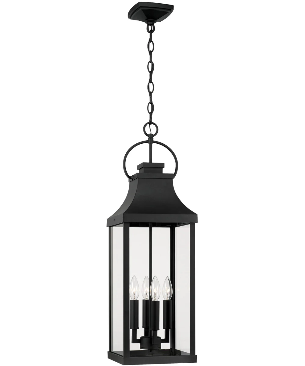 Bradford 4-Light Outdoor Hanging-Lantern Rain or Shine - Black