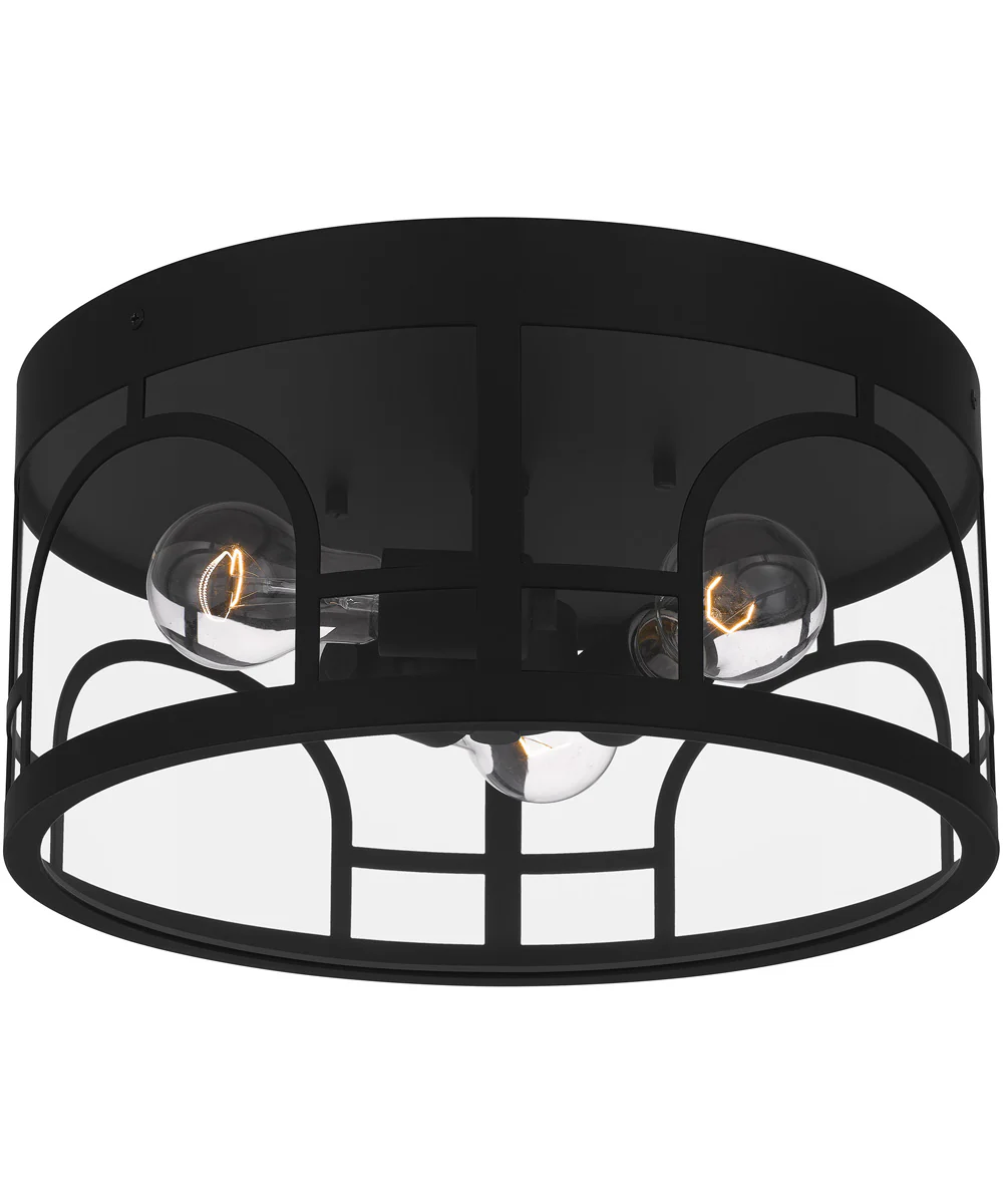 Brampton 3-light Flush Mount Matte Coastal Armour Aluminum Black - Image 4