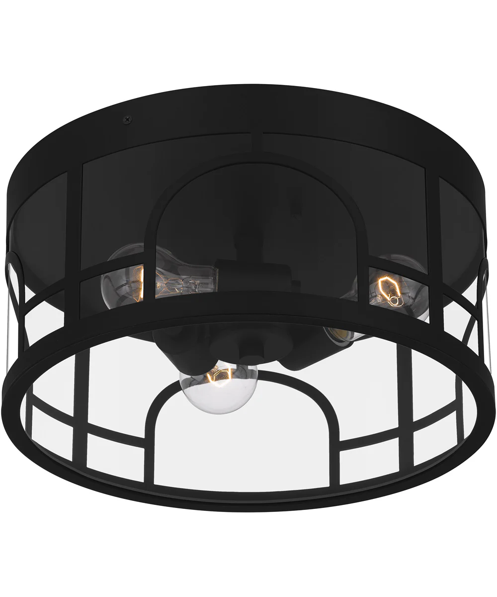 Brampton 3-light Flush Mount Matte Coastal Armour Aluminum Black - Image 5