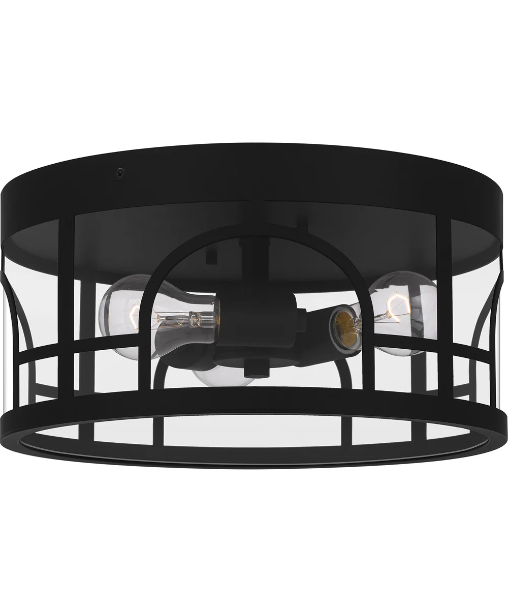 Brampton Medium 3-light Outdoor Ceiling Light Coastal Armour Aluminum Matte Black