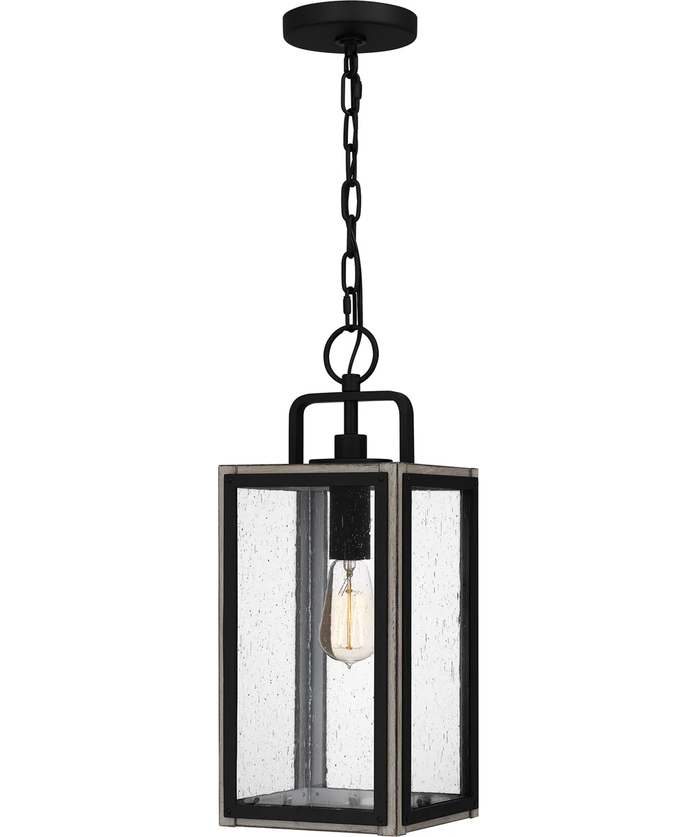 Bramshaw Large 1-light Outdoor Pendant Light Coastal Armour Aluminum Matte Black