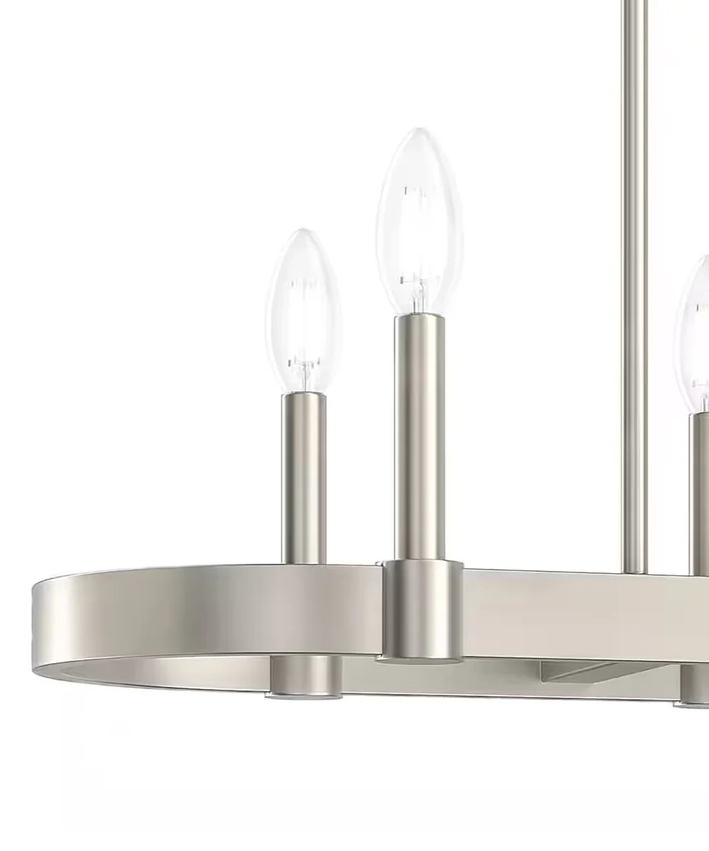 Brene 28"W 6-light Linear Farmhouse Chandelier by Kichler Brushed Nickel Finish - Image 5