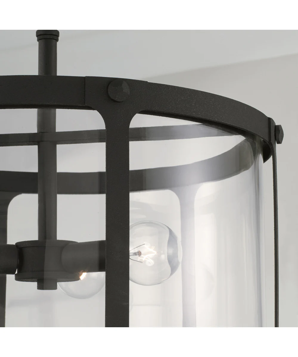 Brennen 3-Light Dual-Mount Semi-Flush/Pendant Mount In Black Iron - Image 4
