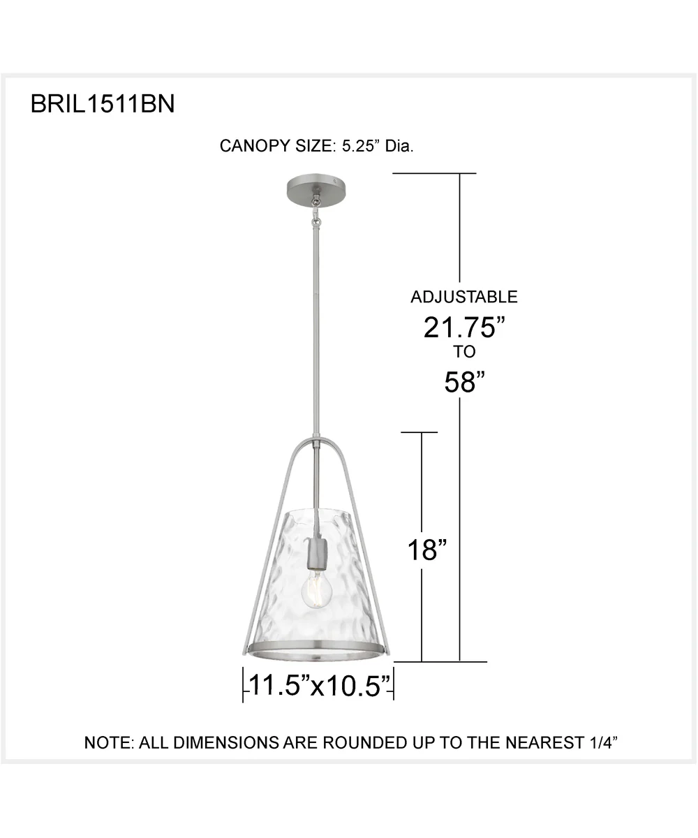 Briley 1-light Mini Pendant Brushed Nickel - Image 4