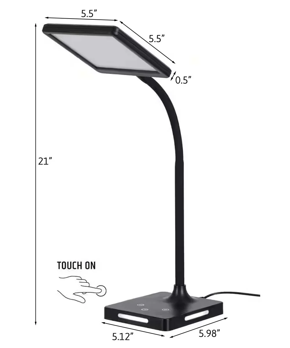Brilli 21"H Charge Up Circadian LED Desk Lamp Black Finish with Touch Switch, Night Light on Base - Image 2