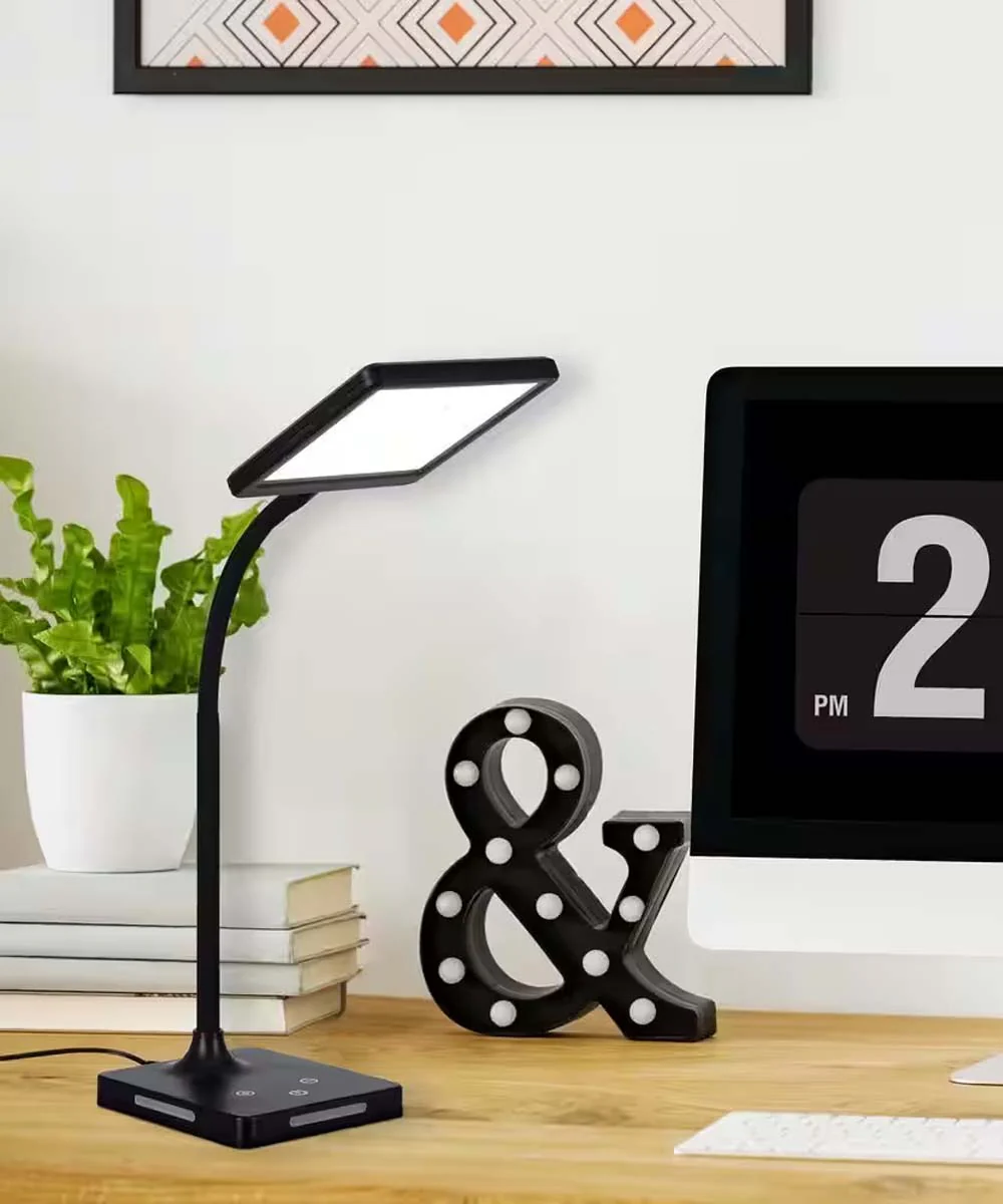 Brilli 21"H Charge Up Circadian LED Desk Lamp (Set of 2), Black Finish with Touch Switch, Night Light on Base - Image 2