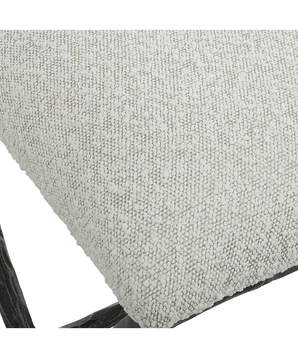 Brisby Gray Fabric Small Bench - Image 6