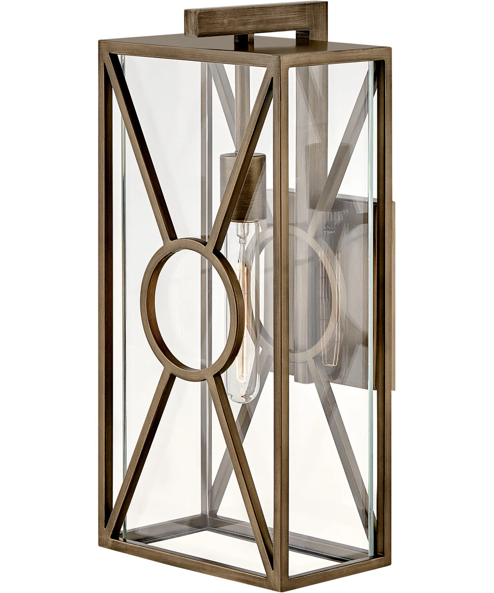 Brixton Coastal Elements 1-Light Medium Outdoor Wall Mount Lantern in Burnished Bronze