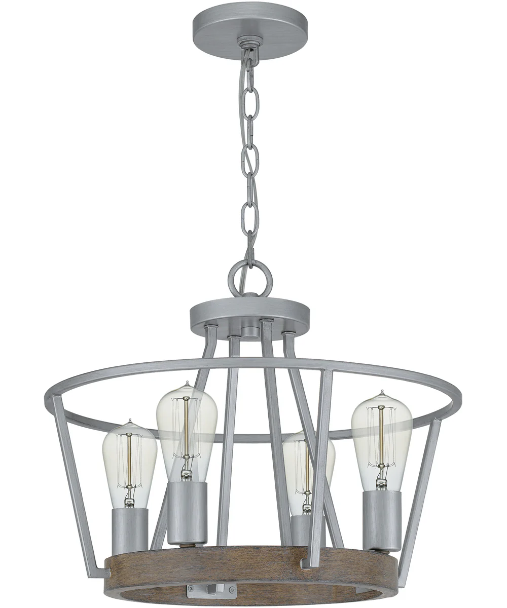 Brockton 4-light Pendant Brushed Silver - Image 3