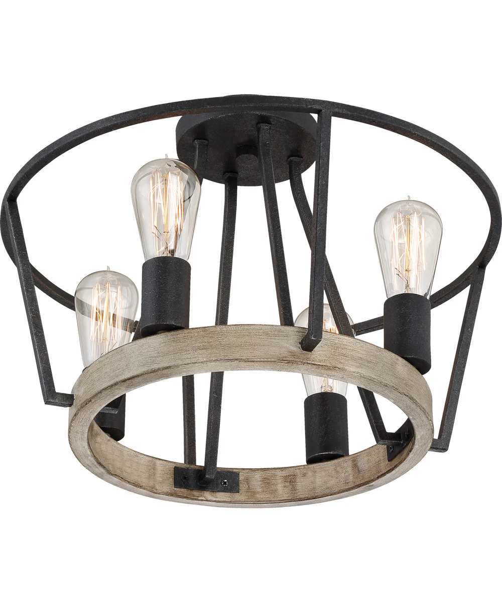 Brockton 4-light Semi Flush Mount Grey Ash - Image 4