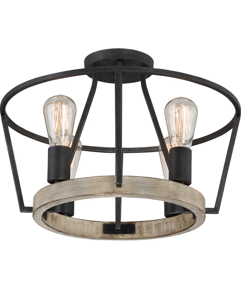 Brockton 4-light Semi Flush Mount Grey Ash - Image 5