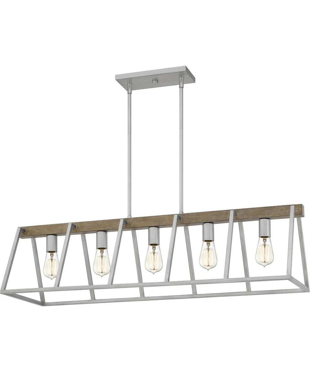 Brockton 5-light Island Light Brushed Silver - Image 2