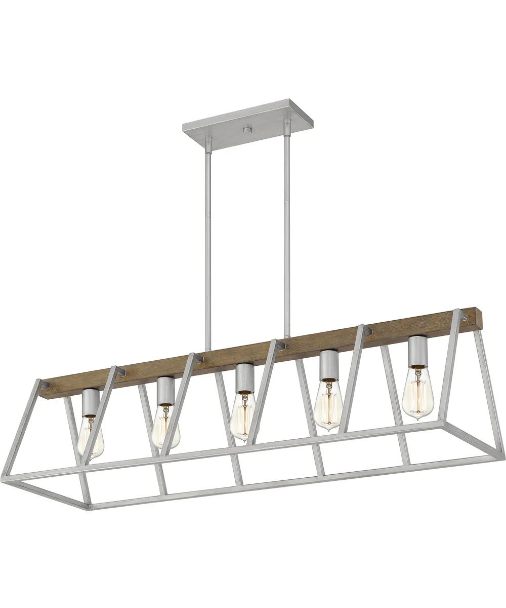 Brockton 5-light Island Light Brushed Silver - Image 4