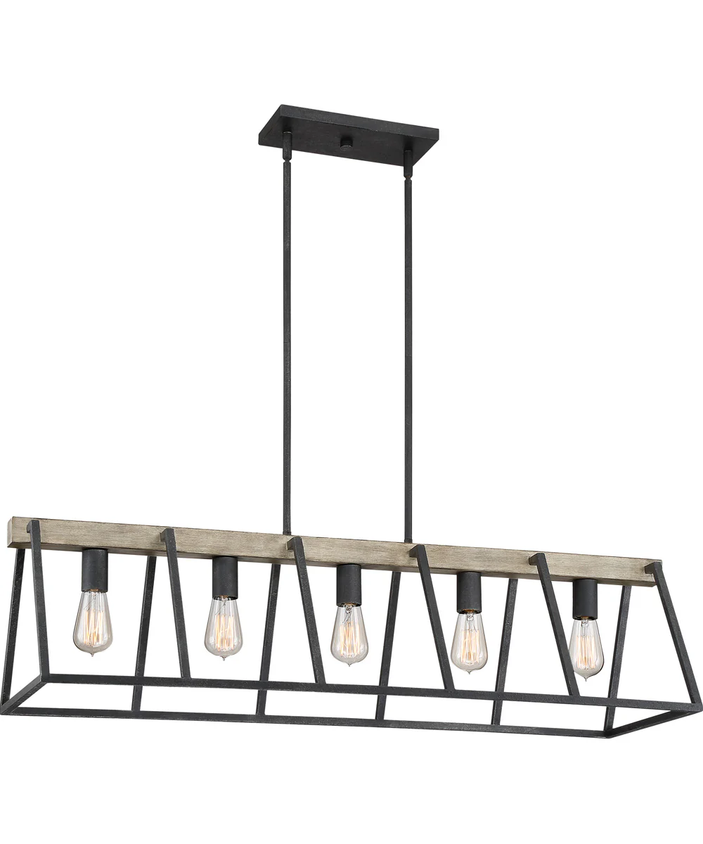 Brockton 5-light Island Light Grey Ash