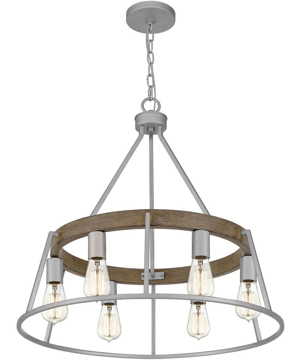 Brockton 6-light Chandelier Brushed Silver - Image 5