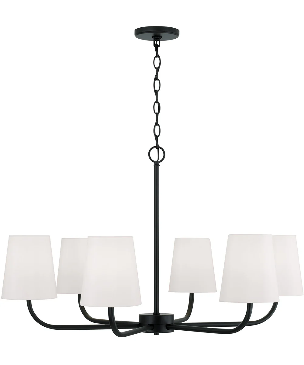 Brody 6-Light Chandelier Matte Black - Image 4