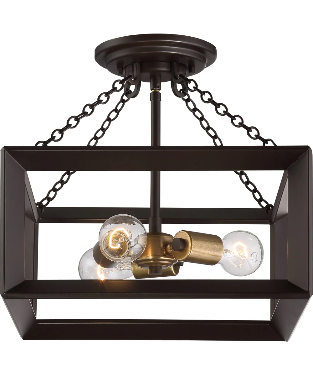 Brook Hall Medium 3-light Semi Flush Mount Western Bronze - Image 5