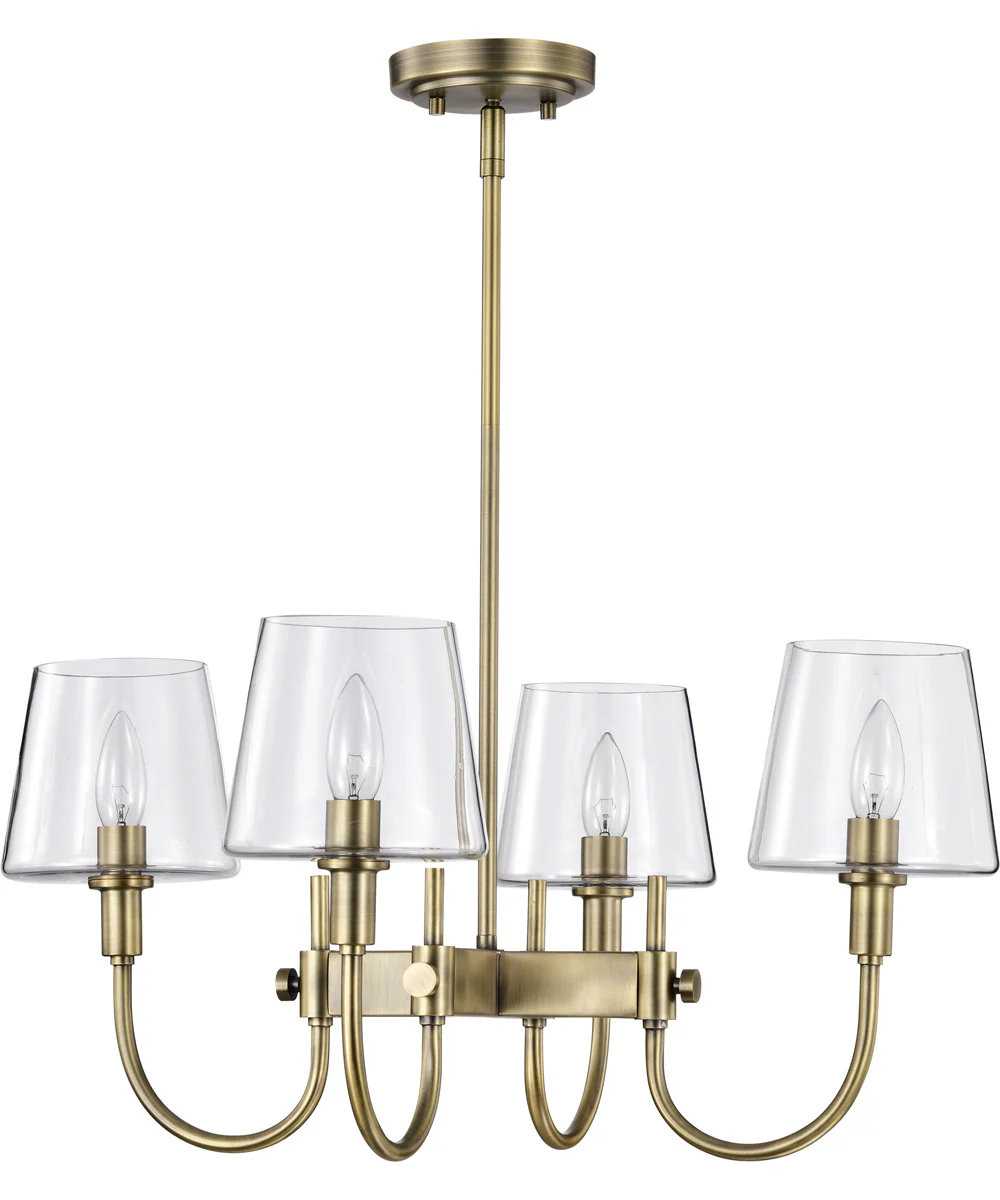 Brookside 4-Light Chandelier Vintage Brass - Image 2