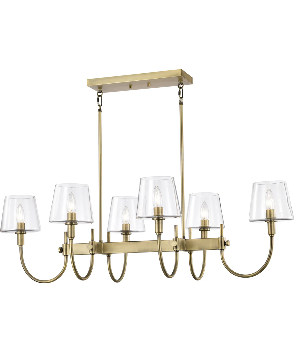 Brookside 6-Light Pendant Vintage Brass - Image 2