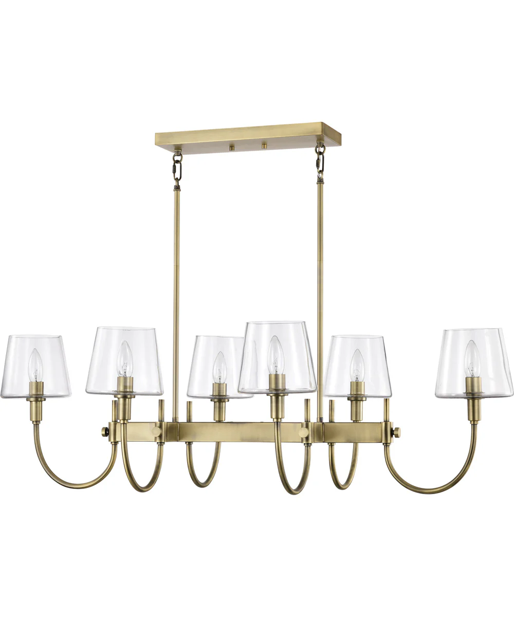Brookside 6-Light Pendant Vintage Brass - Image 4