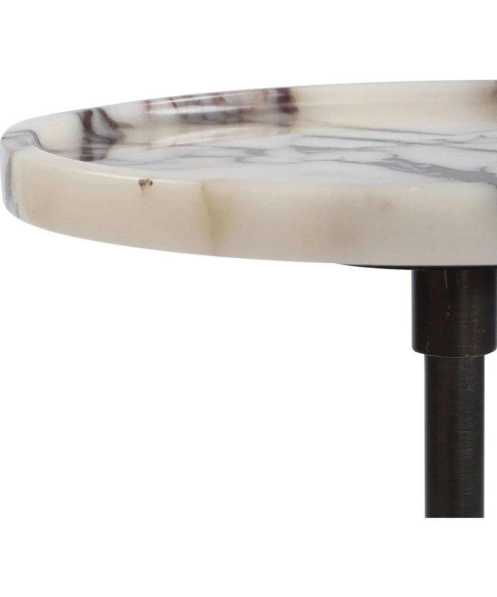Brunson White Marble Drink Table - Image 4