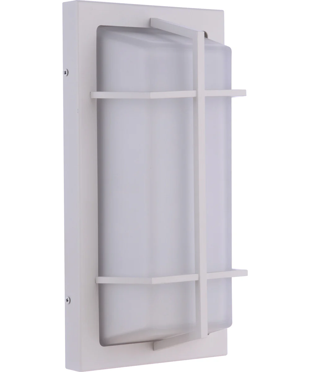 Bulkhead Rectangular 2-Light Outdoor Lighting Textured White