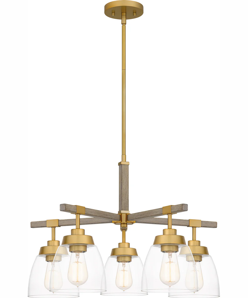Burkett 5-light Chandelier Light Gold - Image 2