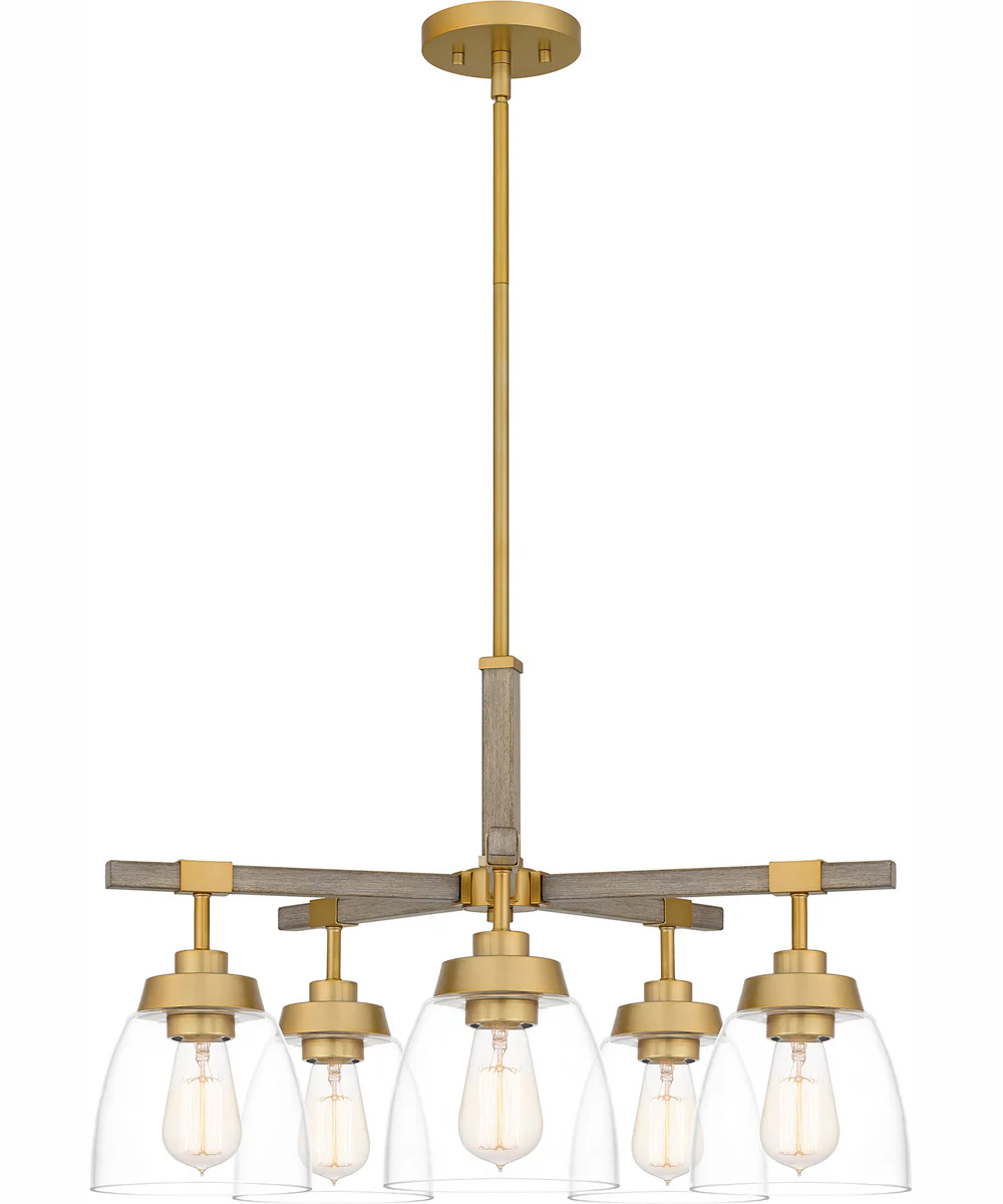 Burkett 5-light Chandelier Light Gold - Image 4