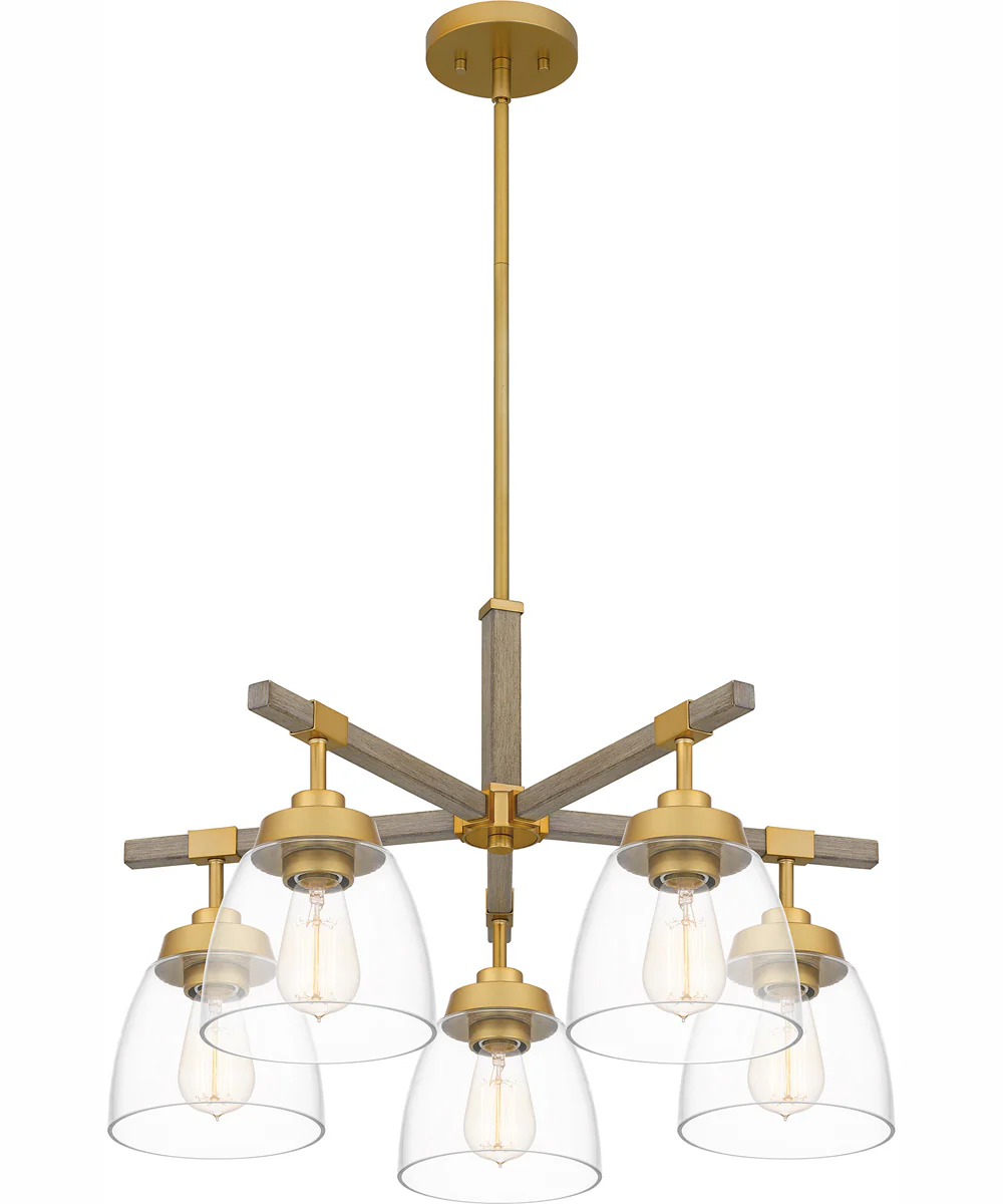 Burkett 5-light Chandelier Light Gold - Image 5