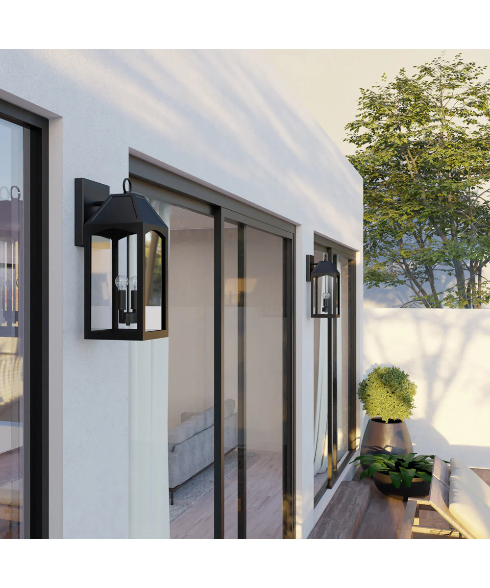 Burton 2-Light Outdoor Wall-Lantern Rain or Shine - Black - Image 2