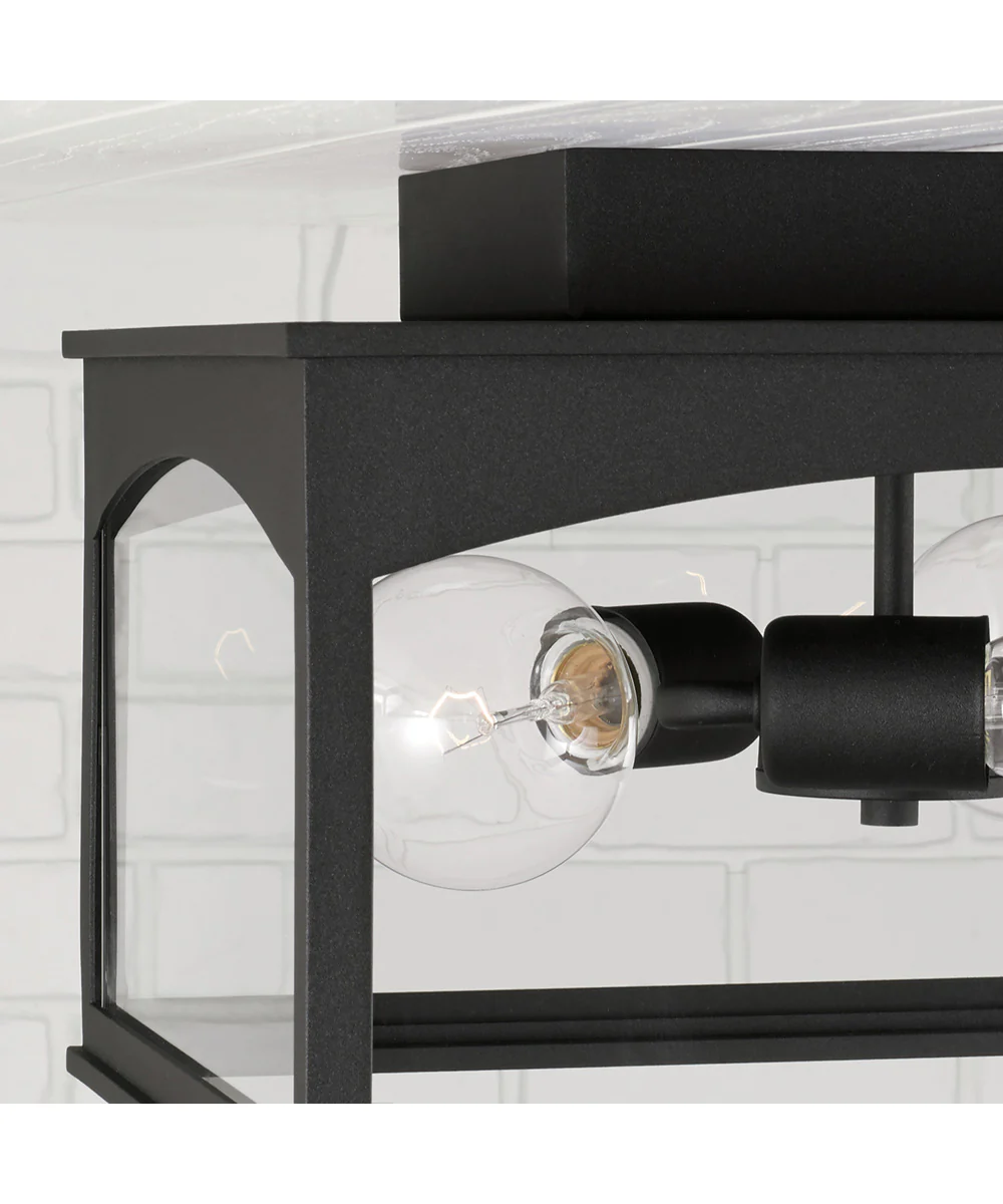 Burton 3-Light Outdoor Flush Rain or Shine - Black - Image 2